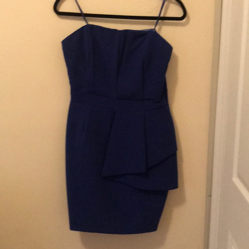 Stunning blue strapless mini